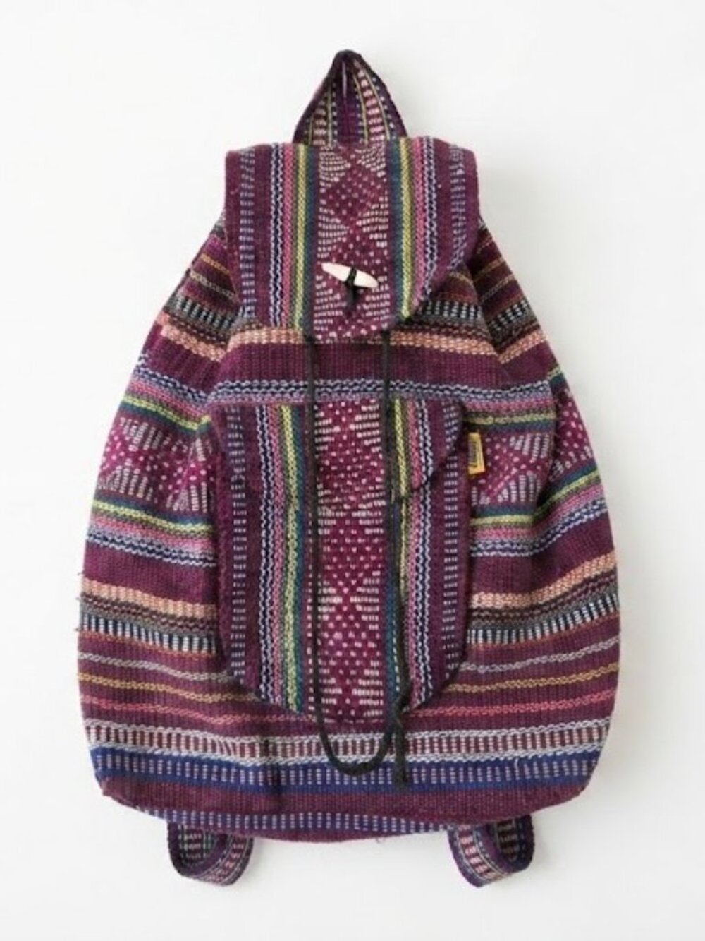 Vintage 90s Multicolor Woven Boho Backpack